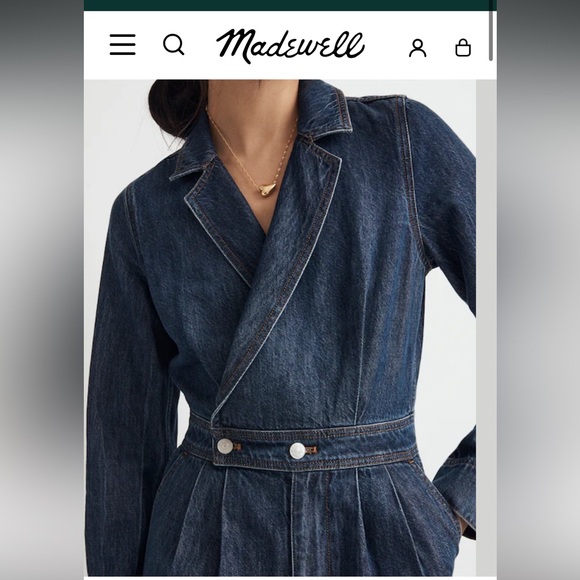 MADEWELL Denim Tailored Jumpsuit in Norvell Wash SIZE 2 - Picture 7 of 11